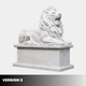 Version 2 of the couchant lion on its pedestal, mouth open