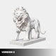 Version 2 of the standing lion, turned in profile with the jaws open