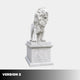 Version 2 of the lion on its pedestal, turned side-on with the body in view
