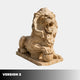 Version 2 of the couchant lion, a forepaw set on a sphere