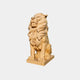 Honey marble lion seated with a broad mane fringe over the chest