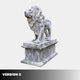 Version 2 of the standing lion, roaring with the head turned and mane full