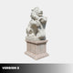 Version 2 of the lion and cartouche, turned, on a shorter wider pedestal