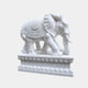 White marble elephant with a cloud-scroll bordered saddle-cloth