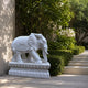 White marble elephant with a cloud-scroll saddle-cloth and corner tassels
