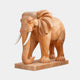 Apricot marble elephant standing square with pale contrasting tusks
