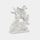 White marble Pegasus rearing from carved wave scrolls with wings swept back