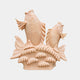 Peach-apricot marble group of two carp leaping from carved waves
