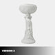 Version 2 of the marble peacock, carrying a deep urn as a bird bath