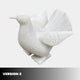 Version 2 of the small marble dove, both wings lifted