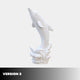 Version 2 of the leaping dolphin, nearly upright on a taller wave