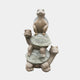 Three granite turtles stacked in three tiers with incised scute shells