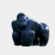 Blue-black marble gorilla standing on all fours with its head raised