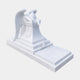 White marble weeping angel on a laurel pedestal with a full grave ledger, 150cm