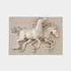Warm greige marble relief panel 80cm with two horses at a canter in high relief