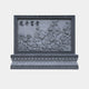 Grey granite peony garden screen 200cm on a moulded lotus plinth
