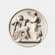 White marble circular relief roundel 60cm across with Hercules and Hebe