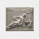 White marble relief panel 80cm with a woman reclining on a couch and a child