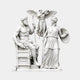 White marble group sculpture 150cm of Zeus enthroned with Athena and Victory