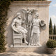 Zeus Athena and Victory marble group shown in an entrance hall