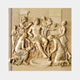 Stone relief panel 100cm with a seated youth attended by draped figures and a lyre