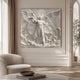 Marble striding winged figure relief shown wall-mounted on a panelled wall