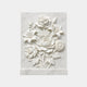 White marble relief panel 120cm with a carved bouquet of rose, lilies and peony