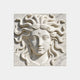 White marble relief slab 150cm with the Medusa head and undercut snake hair