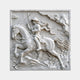 White marble relief 150cm with a mounted warrior, spear and a distant walled town
