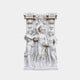 White marble group 200cm of three draped women gathering roses with winged putti