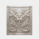 White marble relief 200cm with two confronting long-necked birds beneath a palmette