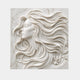 White marble relief slab 150cm with a profile head and vast flowing carved hair