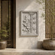 Plum blossom and bamboo marble relief shown on a tea room wall