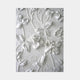 White marble botanical bas-relief 150cm with open flowers, leaves and trailing tendrils