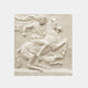 Cream stone relief panel 150cm with a youth on a rearing horse and a hound below