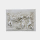 White marble relief panel 80cm with three winged putti carrying rose garlands