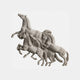 White marble group of five galloping horses carved in high relief, 150cm across