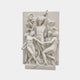 White marble Bacchic relief panel 150cm with a youth and attendant figures