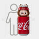 The Coca-Cola Can Pop-Up Labubu Sculpture - 160cm by Giant Sculptures features a cute cartoon character in a fuzzy brown costume with ears, standing as tall as an adult and paired with a giant Coca-Cola can.