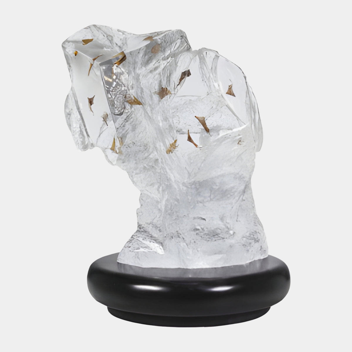 Clear Ochre Flake Leaning Head Rock Resin Sculpture - 61cm