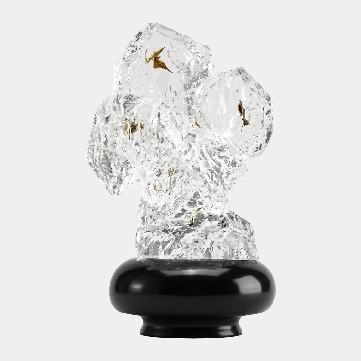 Clear Gold Fleck Clustered Crown Rock Resin Sculpture - 35cm