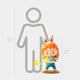 The Grand Line Nami Labubu Sculpture - 100cm by Giant Sculptures features chibi Nami with orange hair, bunny ears, and a star wand. Shown next to a 160cm outline, this fibreglass collectible is ideal for pirate-themed displays.