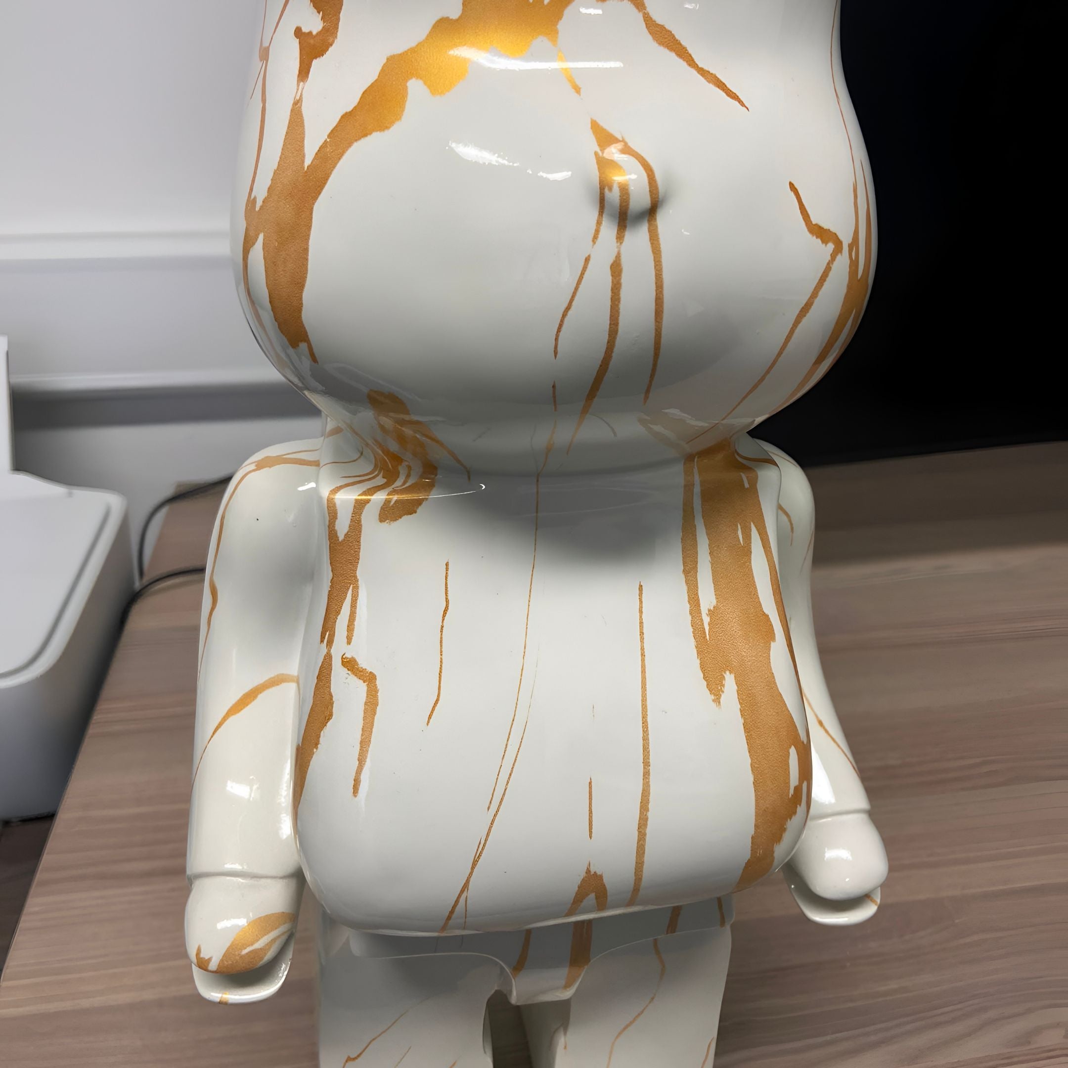 Golden Luster Bear Sculpture - 50cm (Ex-Display, Near Flawless)