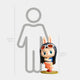 The Grand Line Nico Robin Labubu Sculpture by Giant Sculptures is a 100cm-tall fibreglass figurine with bunny ears, sunglasses, and a dress, displayed on a coin base beside a height chart and the outline of a 160cm person.
