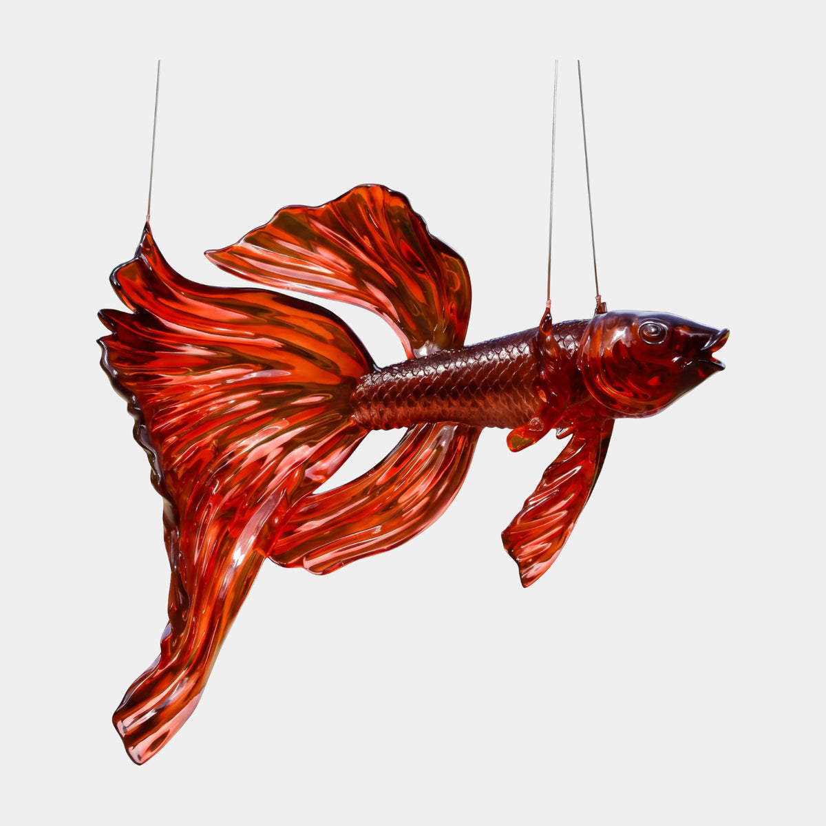 Red Fighting Fish on Lines - 95cm