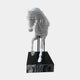 Front three-quarter view of the 160cm Rising Stallion White Wood Horse Sculpture, showing the layered white wood slab construction resolving into the horse's head, neck and legs.