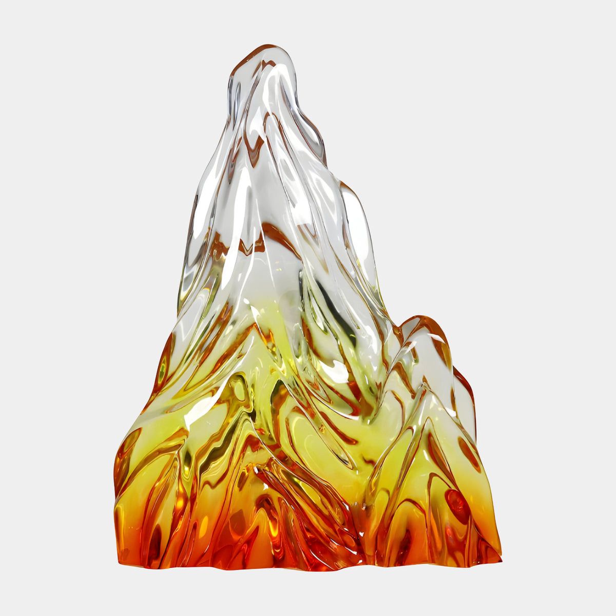 Orange & Clear Shouldered Summit Resin Sculpture - 59cm