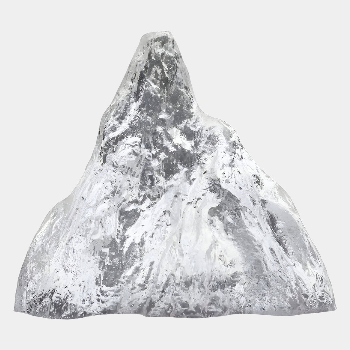 Silver Leafed Summit Mountain Resin Sculpture - 46cm