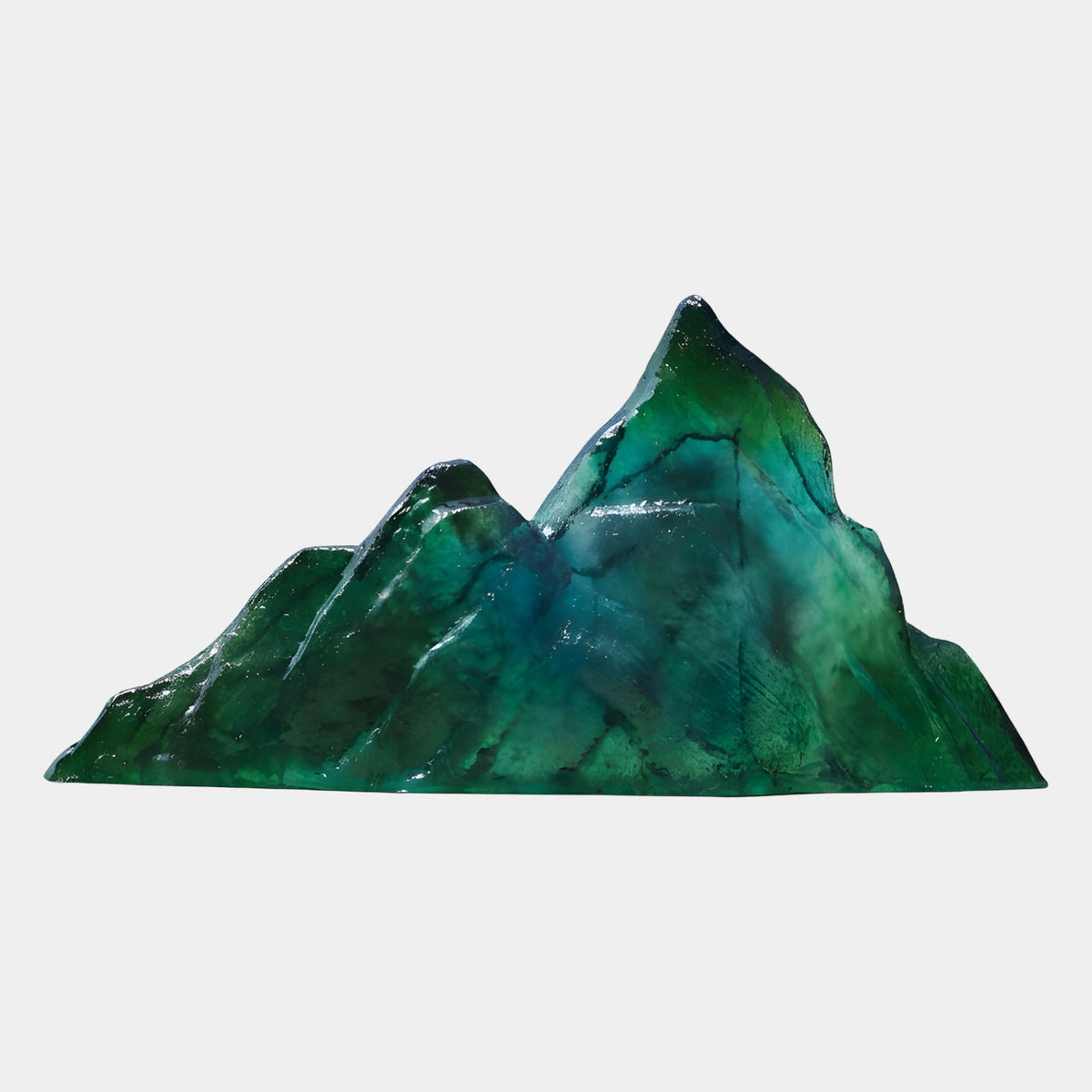Green Long Range Mountain Resin Sculpture - 285cm