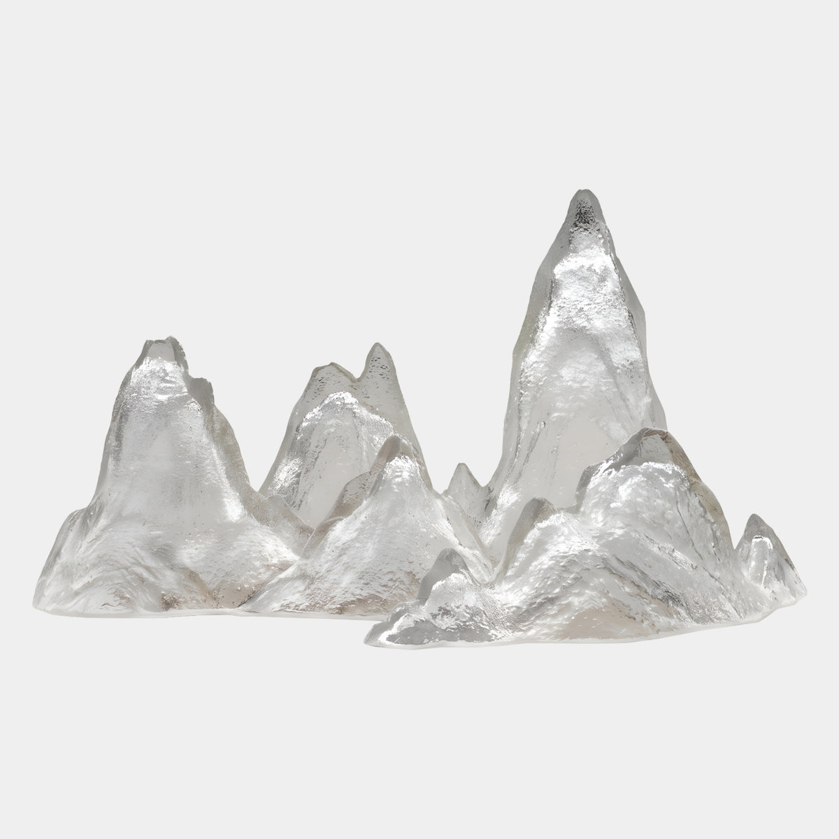 Clear Three-Section Mountain Range Resin Sculpture - 303cm